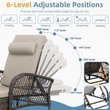 Outdoor Chaise Lounge Chair with Side Table, All Weather PE Rattan Patio Lounge Chair with Cushion - Photo 9