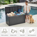 YITAHOME 90 Gallon Large Outdoor Deck Box, Lockable Waterproof Resin Storage Box with Handles - Photo 5