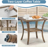 Outdoor Chaise Lounge Chair with Side Table, All Weather PE Rattan Patio Lounge Chair with Cushion - Photo 4