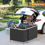 VINGLI 43" Portable Bar Table, 3-Tier Shelves, Carry Bag，Mobile Bar Table for Events, Party, Camping, Picnic, Tradeshow - Photo 2