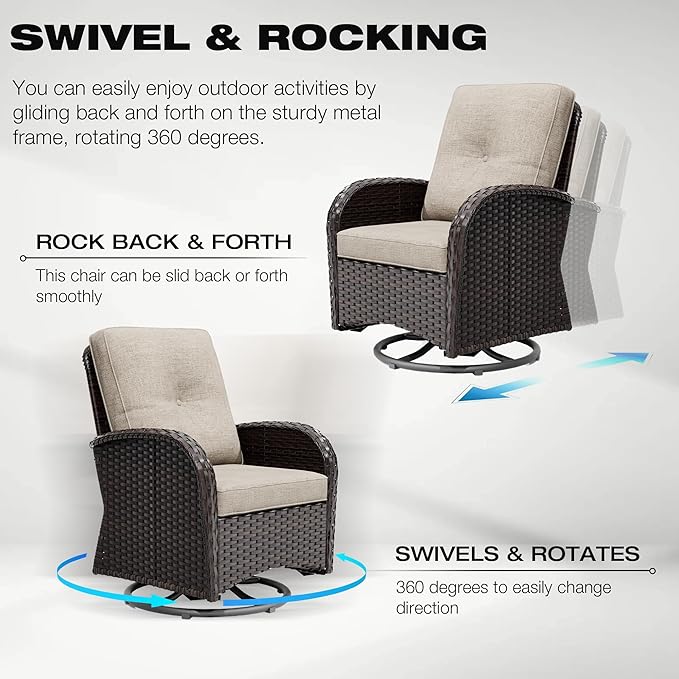 Joyside Wicker Patio Furniture Set, 9 Piece Outdoor Furniture Set with Thickened Cushions, High Back, Deep Seating - Photo 3