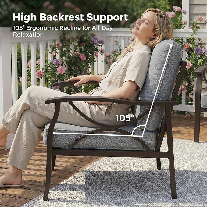 RoyalCraft Outdoor Patio Furniture Set, 9 Seats Outdoor Patio Set with 4" Thick Cushion - Photo 3