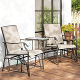 Outsunny Outdoor Glider Chairs with Coffee Table - Photo 9