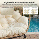 NICESOUL® Double Egg Chair Indoor Outdoor Stationary Oversized 6.5" Thick Padded Cushions - Photo 7