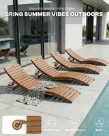 Pre-Assembled Folding in-Pool Lounge Chair, HDPE Outdoor Chaise Lounge with Cup Holder, Pool Lounge Chair for Poolside - Photo 4