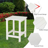 Beach Outdoor Side Table with 2 Layer Storage, Plastic Waterproof and UV Resistant HDPE Adirondack Coffee End Tables - Photo 4