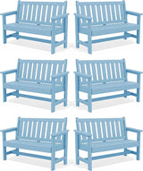 SERWALL Outdoor Bench, HDPE Outdoor Benches Weatherproof, 2-Person Garden Bench with 660 lbs Weight Capacity - Photo 1
