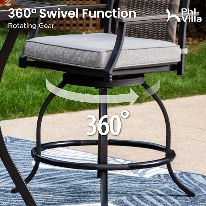 PHI VILLA 5 PCS Outdoor Counter Height Table and Chairs - Photo 2
