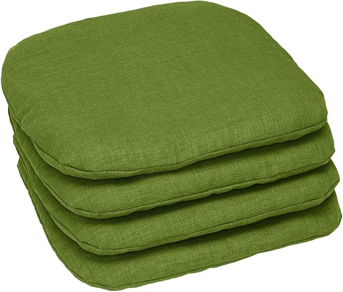 BrylaneHome Indoor/Outdoor Chair Pads (Set of 4) - 16" L x 15.6" W - Water, Stain & Fade Resistant - Willow - Photo 1