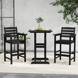 Tangkula Patio Adirondack Chairs Set of 2, HDPE Bar Height Chair with Wide Armrests & Footrest - Photo 4
