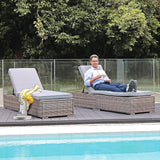 Patiorama Outdoor Patio Chaise Lounge Chair, Elegant Reclining Adjustable Pool Rattan Chaise Lounge Chair with Cushion - Photo 2