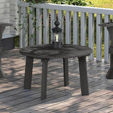 Outdoor Round Coffee Table, Adirondack Patio Coffee Table, Outdoor Large Side Table for Balcony Lawn (Grey) - Photo 3