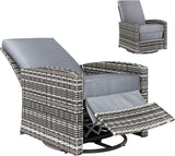 Outsunny Outdoor Wicker Swivel Recliner Chair, Reclining Backrest, Lifting Footrest, 360° Rotating Basic - Photo 1