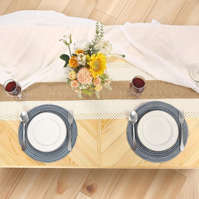 Folding Picnic Table with Table Runner, Portable Boho Low Picnic Table for Indoor Outdoor - Photo 7