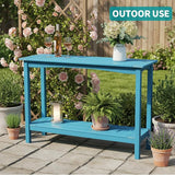 Outdoor Console Table, All-Weather 2-Tier Patio Console Table, Outside Plant Stand Table, Low Maintenance - Photo 7
