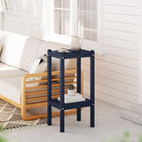 WestinTrends Malibu 36" Outdoor Adirondack HDPE 2-Tier Patio Side Table, Navy Blue - Photo 2