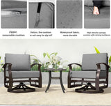 Kurapika 5 Pieces Patio Furniture Set, Outdoor Aluminum Rocking Chair - Photo 5