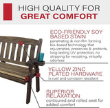Amish Casual Heavy Duty 800 Lb Mission Pressure Treated Garden Bench with Cupholders (4 Foot, Dark Walnut Stain) - Photo 4