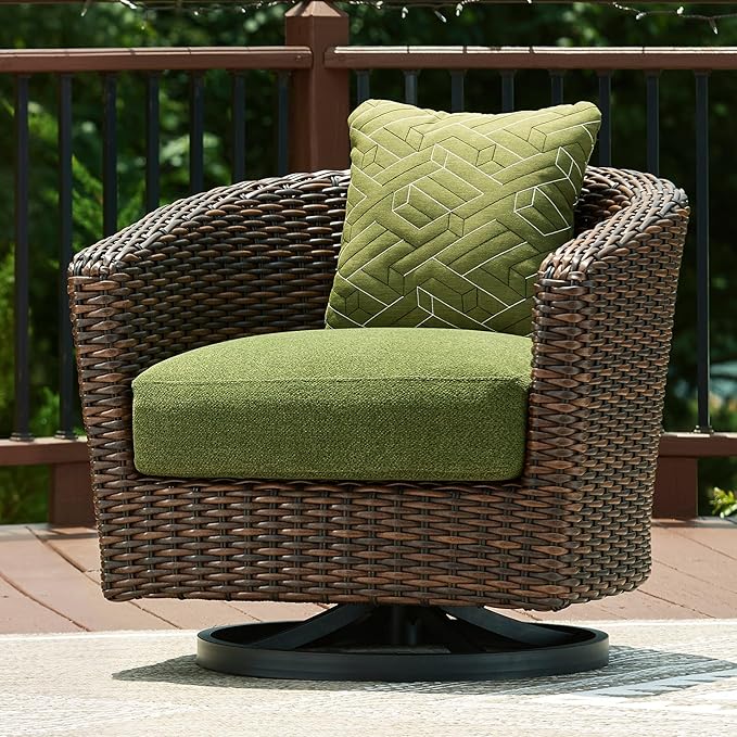 Signature Design by Ashley Horizon Hall Casual Outdoor Weather Resistant Swivel Lounge Chair with Removable Cushion - Photo 2