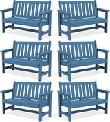 SERWALL Outdoor Bench, HDPE Outdoor Benches Weatherproof, 2-Person Garden Bench with 660 lbs Weight Capacity - Photo 1