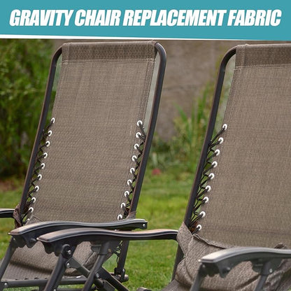 Queekay Chair Replacement Fabric with 4 Bungee Cord Lounge Chair Cloth Mesh Repair Kit for Patio Recliner Outdoor Lawn Pool(63 x 21 Inch,Beige)