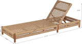 Christopher Knight Home Mercer Acacia Wood Chaise Lounge Chair Outdoor, Poolside Sun Lounger Recliner with Wicker Seat - Photo 2