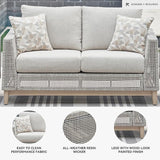 Signature Design by Ashley Seton Creek Cottage Nuvella Weather Resistant Fabric Outdoor Loveseat with Cushion and 2 - Photo 4