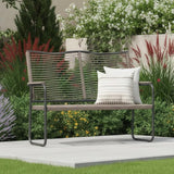 AECOJOY Outdoor Garden Bench, Weatherproof Wicker Outside Benches Clearance - Photo 9