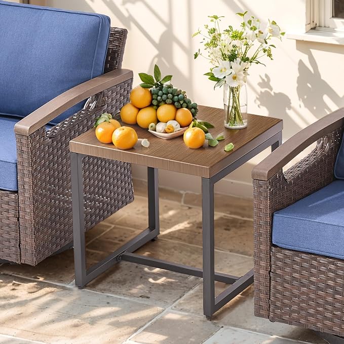 Luxury Outdoor Swivel Rocker Patio Chairs with Metal Side Table - Heavy Duty 3 Piece Patio Furniture Set All Weather - Photo 8