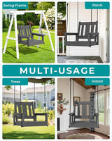 SERWALL HDPE Single Porch Swing, Heavy Duty Single Person Swing Chair with 2 Polypropylene Hanging Ropes - Photo 6