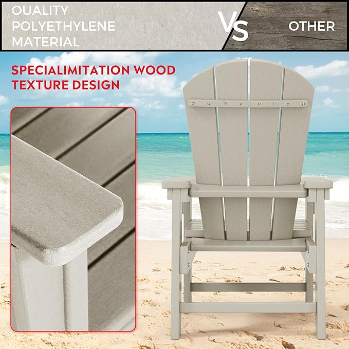 Costaelm Kids Lawn Chair, Toddler Outdoor Chair Kids Patio Furniture and Outdoor Children Picnic Activity Modern Adirondack Chairs for Garden, Patio, Backyard & Beach, Sand