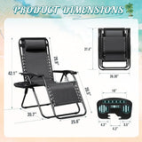Homall Zero Gravity Chair Patio Folding Lawn Lounge Chairs Outdoor Lounge Gravity Chair Camp Reclining Chair with - Photo 3