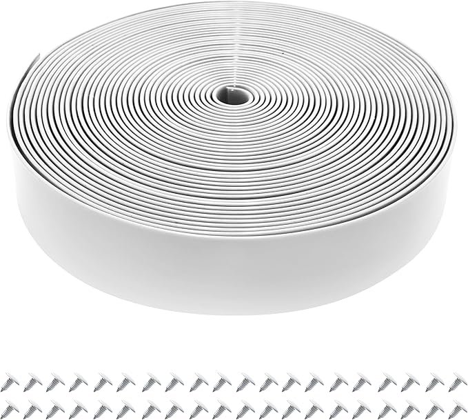 Vinyl Straps for Patio Chair Repair Kit 2'' Wide 50 Ft Long Replacement Straps + 50 Free Rivets for Outdoor Lawn Furniture Chaise Lounge Repair (White)