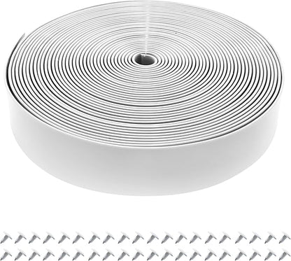 Vinyl Straps for Patio Chair Repair Kit 2'' Wide 50 Ft Long Replacement Straps + 50 Free Rivets for Outdoor Lawn Furniture Chaise Lounge Repair (White)