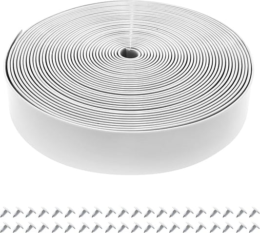 Vinyl Straps for Patio Chair Repair Kit 2'' Wide 50 Ft Long Replacement Straps + 50 Free Rivets for Outdoor Lawn Furniture Chaise Lounge Repair (White)