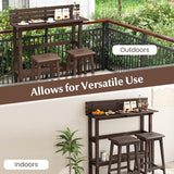 Tangkula Outdoor Bar Table, 48 Inch Patio Pub Height Table with Storage Shelf & Adjustable Foot Pads - Photo 7