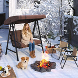 AECOJOY Outdoor Patio Swing Chair for Adults, 2-Seat Porch Swings with Adjustable Canopy - Photo 7