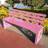 Outdoor Metal Garden Bench, Outdoor Benches Weatherproof with Backrest, Patio Bench for Outside Park, Picnic, Yard - Photo 1