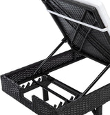 SAFAVIEH Outdoor Collection Cam Black Wicker/Beige Cushion Adjustable Chaise Lounge Chair, Black/Beige (PAT7501A) - Photo 7