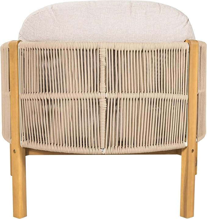 Christopher Knight Home Grotta Acacia Wood Patio Accent Chair Set of 2, Wooden Lounge Chair Outdoor - Photo 7