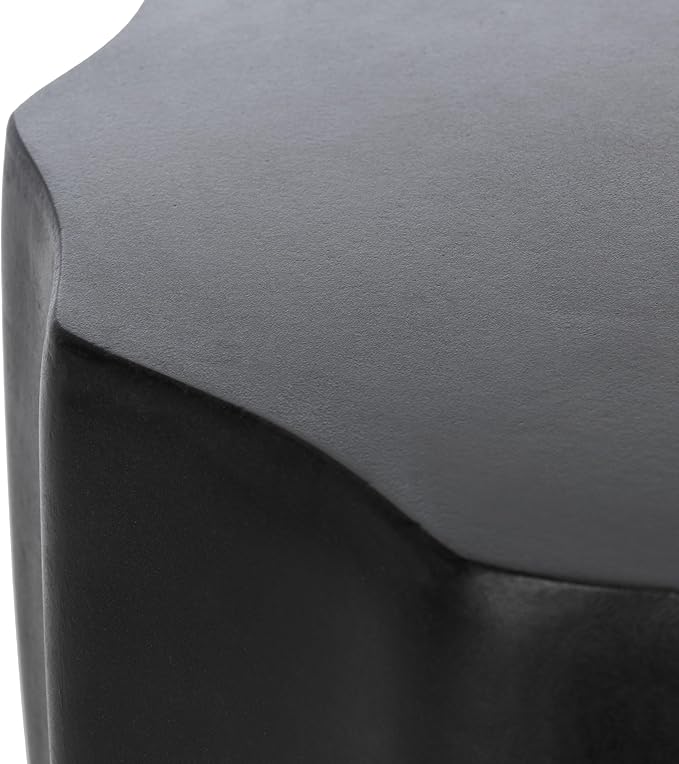 Safavieh Outdoor Jaslyn Black Modern Concrete Round Accent Table - Photo 4