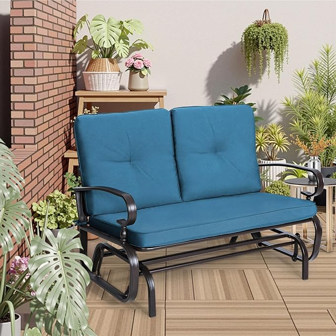 Incbruce Outdoor Glider Rocking Chair Patio Glider Bench for 2 Person - Photo 2