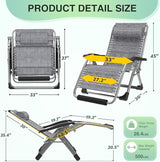 Suteck Oversized Zero Gravity Chair, 33In XXL Lounge Chair w/Removable Cushion&Headrest - Photo 2