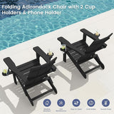 SERWALL Adirondack Chair with Dual Cup Holders, Folding Modern Adirondack Chair - Photo 9
