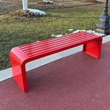 Metal Garden Bench, Weatherproof Backless Patio Benches, Outdoor Park Bench, Front Porch Bench, Pool Deck Bench - Photo 1