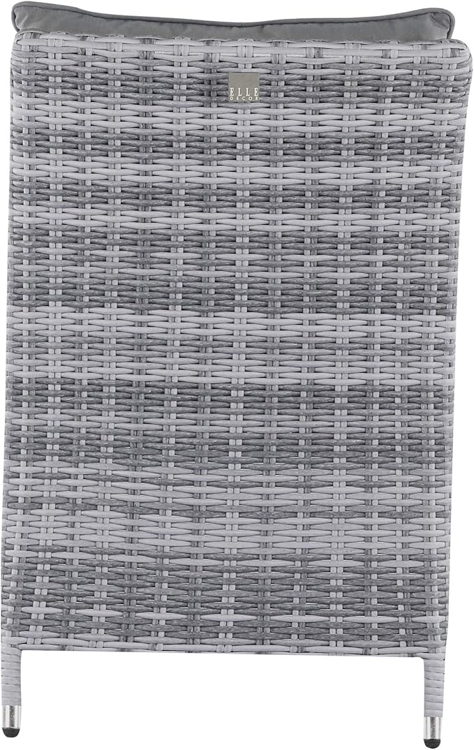 Elle Decor Vallauris Patio Outdoor Furniture Collection, Premium All Weather Wicker, 5 Piece Non-Reclining Set, Gray - Photo 7