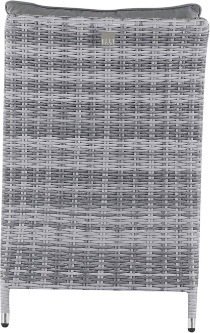 Elle Decor Vallauris Patio Outdoor Furniture Collection, Premium All Weather Wicker, 5 Piece Non-Reclining Set, Gray