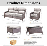 Luxury High Back Patio Furniture Set with 6-Inch Thick Cushions, 8-Pieces Outdoor Furniture with Swivel Chairs - Photo 9