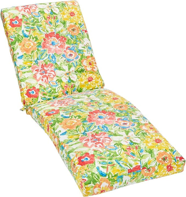 BrylaneHome 84" Outdoor Chaise Lounge Cushion - Poppy Green - Photo 1