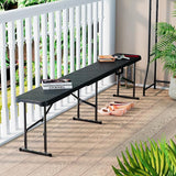 6ft Folding Bench 2 Pack, Plastic Folding Bench for Picnic Camping Dining Party Garden - Photo 9